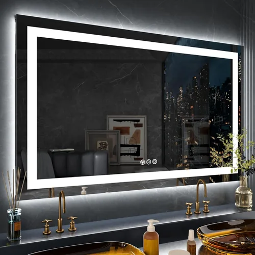 Miniatura 29 de LOAAO Espejo de Baño LED de 40"X32" con Luces, Antivaho, Regulable, Retroiluminación RGB + Iluminación Frontal, Espejo de Tocador de Baño