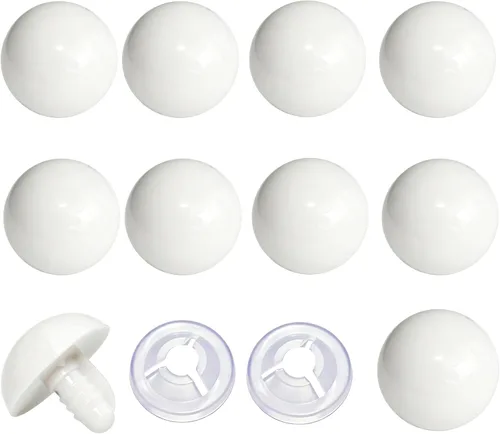 Miniatura 9 de Thalinfayi - 60 ojos de seguridad y arandelas seguras para ganchillo Amigurumi - Ojos de seguridad de plástico grandes negros de 0.94 pulgadas, ojos