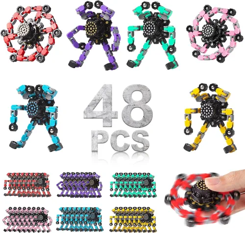Miniatura 13 de Gokeey Fidget Spinners 8 piezas para niños y adultos, juguetes sensoriales para aliviar el estrés para niños y niñas, giroscopios de punta de dedo