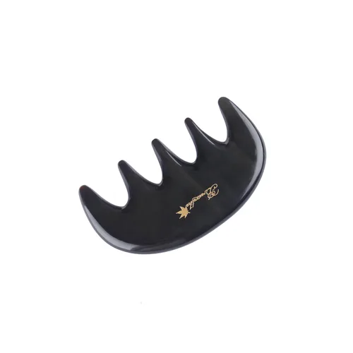 Miniatura 2 de Breezelike Peine de pelo de dientes anchos, mini peine de bolsillo sin estática para masaje, peine de cuerno de búfalo negro natural