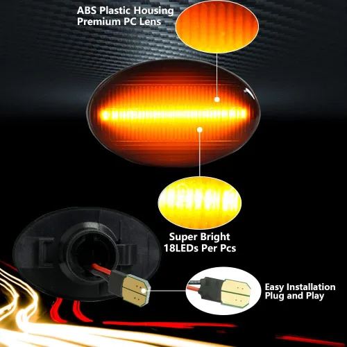 Miniatura 3 de Luces LED de posición laterales compatibles con Ford F350 F450 F550 Super Duty 1999-2010, para parachoques, guardabarros y cama doble, lentes