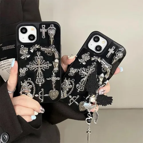Miniatura 5 de Roemary Funda retro para iPhone 14 Pro Max, para iPhone 14 Pro Max con diseño de ángel, diseño de moda, funda protectora de TPU suave para iPhone