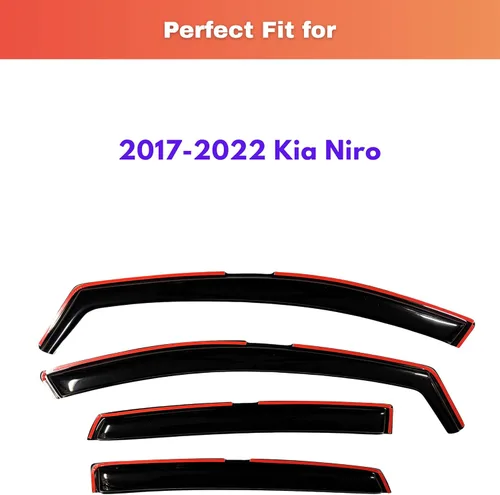 Miniatura 127 de KPY Visor de ventana compatible con Kia Soul 2009-2013, Protector contra lluvia de 4 unidades, deflectores de ventilación de ventana lateral