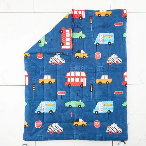 Miniatura 9 de Juego de ropa de cama para niños pequeños, color azul marino con autos coloridos, incluye 1 edredón para niños, sábana encimera, sábana bajera