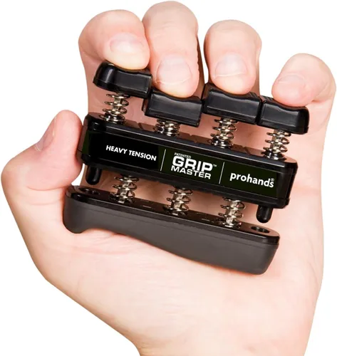 Miniatura 11 de Prohands Gripmaster - Ejercitador de mano (fortalecedor de agarre de mano), con resorte, sistema de pistón de dedos, aislamiento y ejercicio de cada