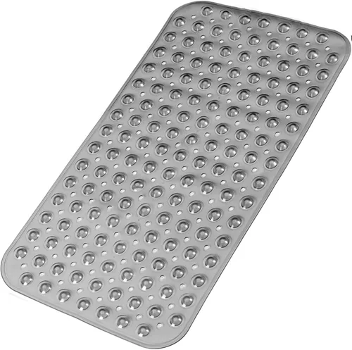 Miniatura 20 de Tapetes para bañera y ducha, tapete de baño antideslizante de 28 x 15 pulgadas, tapete para bañera lavable a máquina con ventosas y orificios