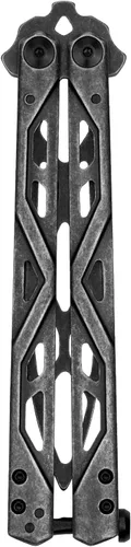Miniatura 4 de Cuchillo de entrenamiento tipo mariposa Kershaw Balanza, diseño BlackWash, hoja de acero inoxidable redondeada de 4.3 pulgadas con punta de gota
