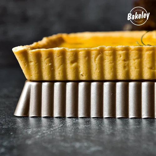 Miniatura 7 de Sartén rectangular para tartas de 13 pulgadas con parte inferior suelta extraíble, antiadherente, oblongo para hornear en horno (dorado champán)