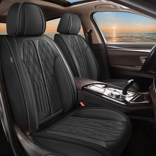 Miniatura 11 de DISUTOGO Funda de asiento de automóvil para Cadillac ATS 2013-2018, juego completo de fundas de asiento de cuero sintético, impermeables