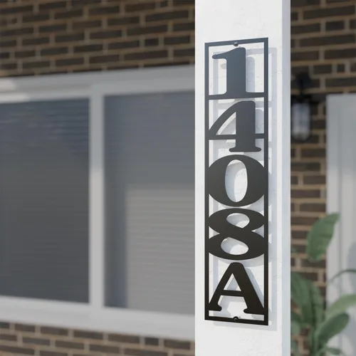 Números de casa para exteriores, números de dirección de metal personalizados para casa, letrero de dirección personalizado vertical horizontal con