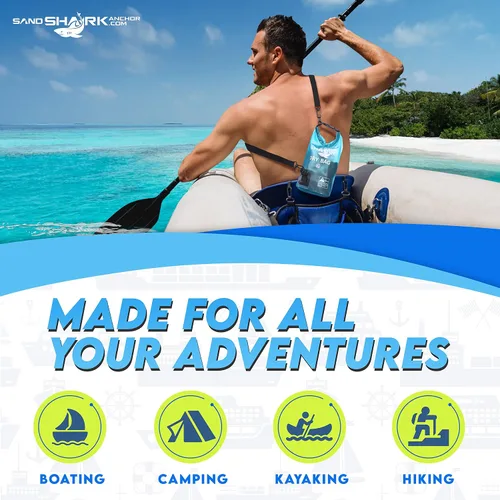 Miniatura 6 de SandShark Bolsa seca impermeable de 3 litros – Bolsa de playa con funda transparente para teléfono, bolsa enrollable para canotaje, rafting