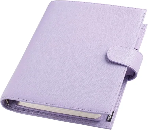 Miniatura 12 de Moterm A5 Luxe Rings Planner - Organizador de carpeta de cuero genuino (Pebble-Negro, argolla de 1.18 pulgadas (30 mm))