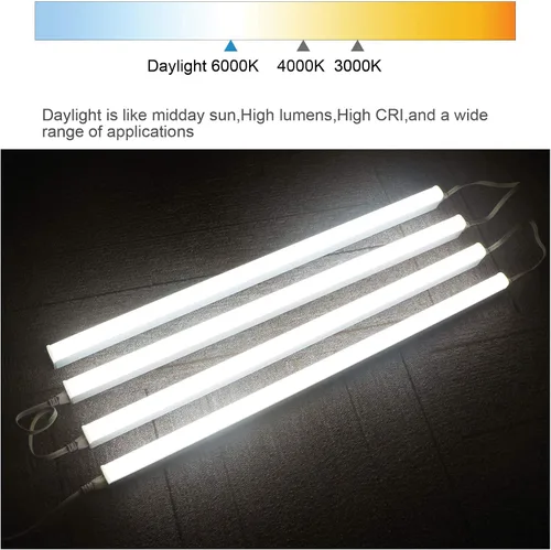Miniatura 8 de Luminaria de tienda de 4 pies T8 LED , de 24 vatios integrado de T8 LED tubo de luz, luz blanca súper brillante 6500K, cubierta lechosa, con cable