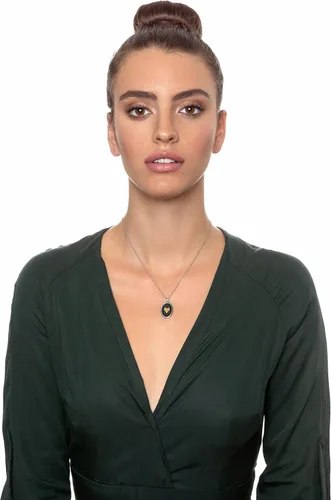 Miniatura 3 de Love Necklace with I Love You inscribed in 120 languages in Miniature Text of Pure Gold on a Romantic Onyx Pendant for Women, 18" Rolo Chain