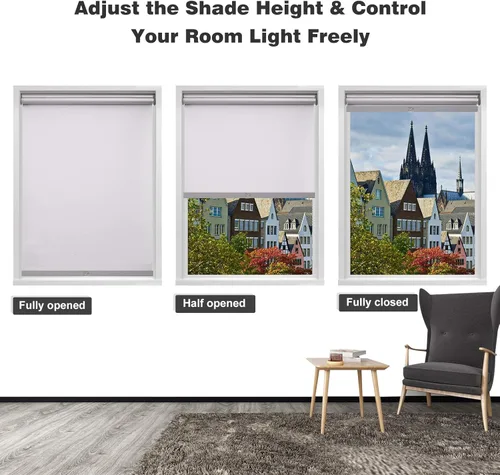 Miniatura 7 de MYshade CEL31WT72C - Persianas enrollables sin cordones con parada libre, persianas y cortinas para ventanas de oscurecimiento de habitación, mismas