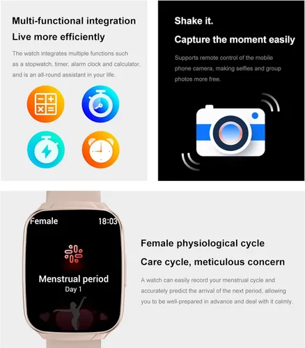 Miniatura 6 de Reloj inteligente para hombres y mujeres, pantalla táctil HD de 1.83 pulgadas, rastreador de actividad física con llamadas y mensajes Bluetooth