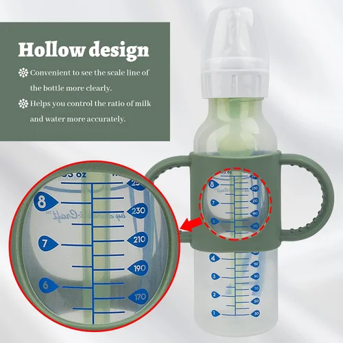 Miniatura 4 de Paquete de 3 asas para botellas compatibles con biberones estrechos y biberones de cuello ancho, asas antideslizantes de fácil agarre, silicona