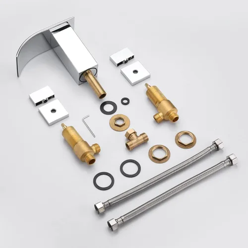 Miniatura 6 de sumerain Cascada de 8 pulgadas grifo de lavabo de baño extendido de 3 agujeros acabado cromado Cromo