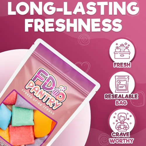 Miniatura 7 de Dulce Crujiente de Air Taffy Liofilizado - Variedad de Sabores de Frutas, 3.5 oz Fresa, Melón, Cereza, Frambuesa, Naranja, Uva, Misterio Snack