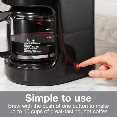 Miniatura 2 de Proctor Silex Cafetera de 10 tazas, funciona con enchufes inteligentes que son compatibles con Alexa, pausa y servicio automático, color negro