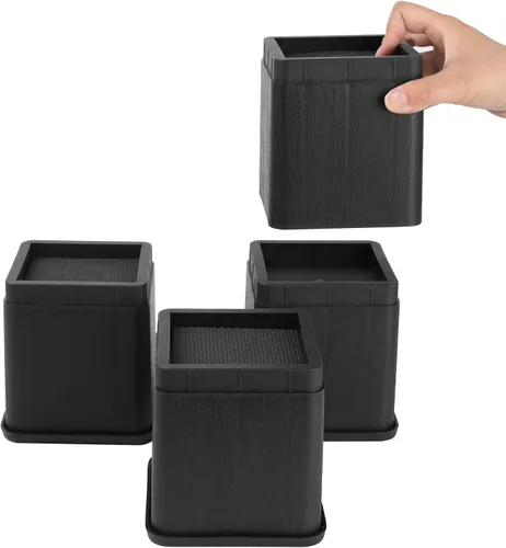Miniatura 12 de BTSD-home Elevadores de cama de 2 o 4 pulgadas, resistentes, apilables, elevadores de muebles para sofá, mesa, silla, cama, bloques de elevadores