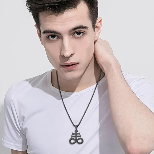 Miniatura 4 de Collar de Satán con dije de cabeza de cabra baphomet, collar de iglesia de Satanás, sello de baphomet, cabra satánica de Mendes, cabeza de cabra