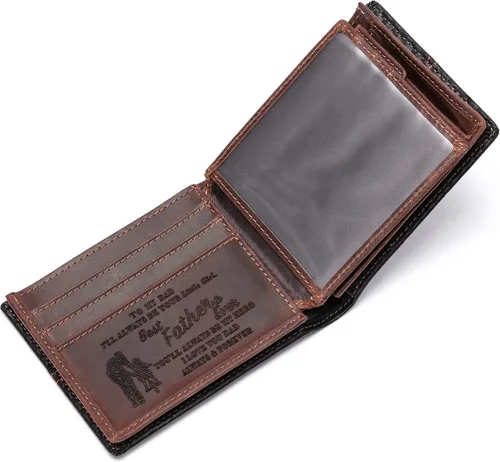 Miniatura 3 de Cartera de cuero grabada personalizada para papá hijo marido novio cumpleaños día del padre San Valentín Navidad aniversario graduación boda regalo
