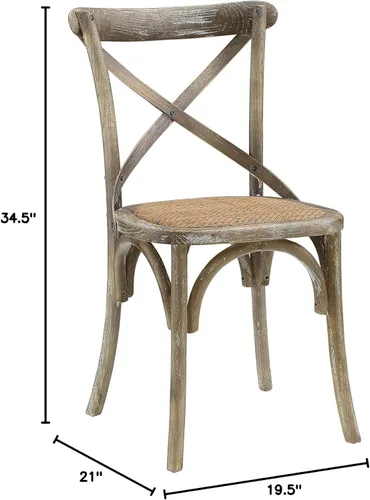 Miniatura 3 de Modway Gear - Sillas de comedor rústicas y modernas, de madera de olmo, dos sillas de comedor