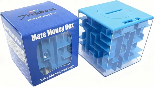 Miniatura 9 de Trekbest, alcancía para dinero con laberinto asombroso; una forma divertida y única de hacer regalos a niños y adultos, Anaranjado