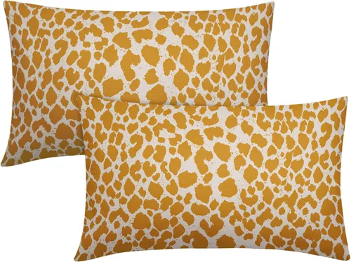 Miniatura 26 de Juego de 2 fundas de almohada de 16 x 16 pulgadas con estampado de leopardo, diseño de leopardo, con cremallera, decoración del hogar para sofá