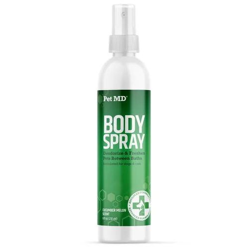 Pet MD Spray corporal para perros y gatos – Perfume desodorizante para perros que reduce la estática y elimina el olor – Spray de colonia para