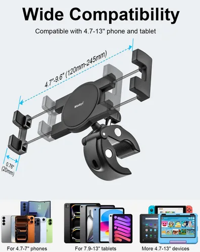 Miniatura 6 de Soporte para tablet de cochecito para bebé, abrazadera de manillar para scooter, silla de ruedas, bicicleta de gimnasio, equipo de entrenamiento