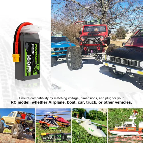Miniatura 5 de OVONIC 4s Lipo Batería 80C 650mAh 14.8V Lipo Batería con XT30 Conector para RC FPV Racing Drone Quadcopter