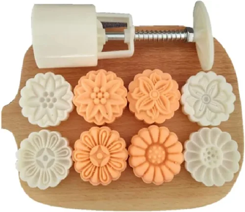 Miniatura 10 de Molde de pastel de luna para festival de mediados de otoño, herramienta de pastelería DIY, moldes de pastel de luna a presión de mano, postigos