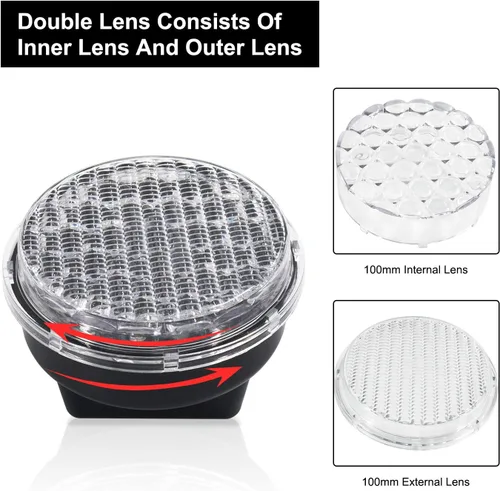 Miniatura 4 de BBMI Luz de tráfico de 3.937 in (4 pulgadas), DC9-36V señal de parada y marcha rojo/verde, carcasa de PC, impermeable, IP65, luz de advertencia