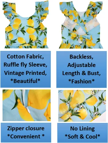 Miniatura 233 de Vestido de verano para niña, de algodón, con diseño floral