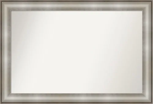 Miniatura 204 de Amanti Art Espejo de baño plateado para sobre fregadero, 28 x 47 pulgadas, espejo rectangular de plata imperial, marco de madera tradicional de gran