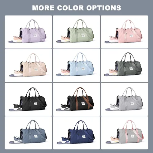 Miniatura 7 de Weekender Gym - Bolsas de lona para mujer con neceser, A-haze Azul