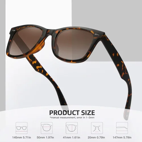 Miniatura 6 de MEETSUN Lentes de sol polarizados retro para mujeres y hombres, lentes de espejo clásicos para conducción, 100% protección UV (paquete de 3)