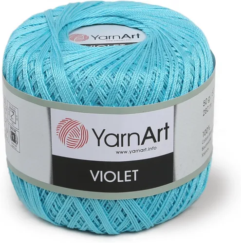 Miniatura 21 de Yarn Art - 1 madeja YarnArt Violet, 100 hilos de hilo de algodón mercerizado, hilo de ganchillo para tejer a mano, bordado y manualidades