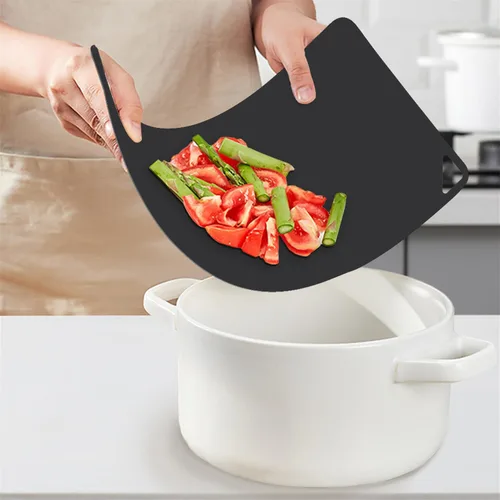 Miniatura 4 de WK - Tablas de cortar de plástico flexible para la cocina, alfombrilla de corte flexible antideslizante, láminas de corte delgadas, sin BPA, aptas