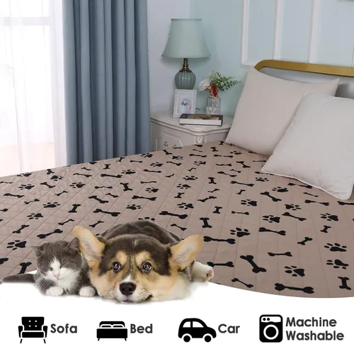 Miniatura 6 de nanbowang - Funda impermeable para cama de perro – Manta para mascotas, protector de muebles para niños, niños, perros y gatos, reversible