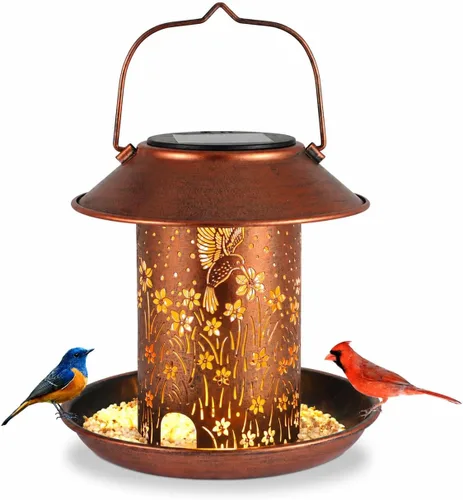 Comederos de pájaros para exteriores, linternas solares de colibrí, impermeables, colgantes, decoración de jardín, cumpleaños para mujeres, mamá,