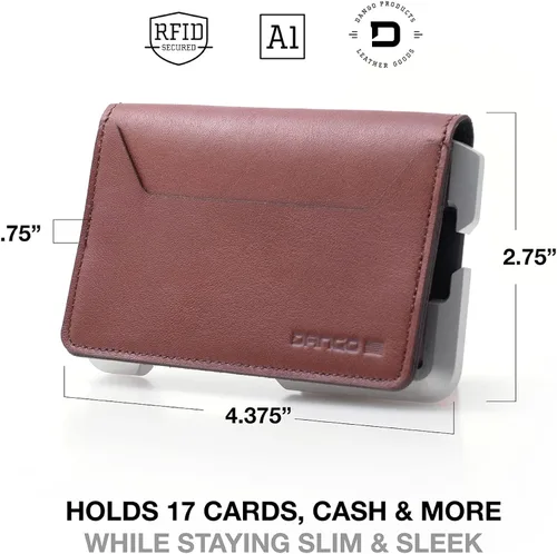 Miniatura 4 de Dango D01 Dapper EDC Wallet - Hecho en Estados Unidos - Cuero genuino aluminio CNC y bloqueo RFID