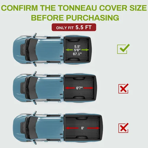 Miniatura 2 de AUTOSAVER88 Cubierta Tonneau suave de cuatro pliegues para caja de camioneta compatible con Ford F-150 F150 2015-2026 (excepto serie Raptor) caja