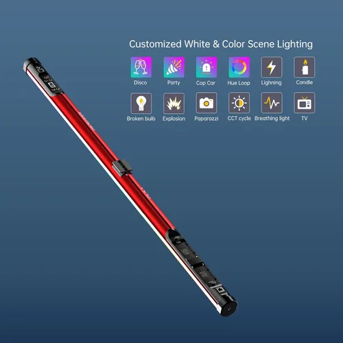 Miniatura 8 de GVM - Tubo de luz RGB con caja de luz, 2 paquetes de luz de varita de mano de 45 W, tubo de luz LED a todo color de 48 pulgadas, luz de palo