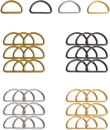 Miniatura 22 de 20 piezas de anillos en D de 1" (25mm) soldados de metal fuerte bronce semi-circular para collares de mascotas, hardware, bolsas, anillo de hebilla