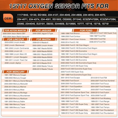 Miniatura 2 de Sensor de oxígeno 15717 Sensor O2 aguas arriba aguas abajo compatible con Ford F-150 F250 F350 Ranger Escape Explorer Mustang Foucs Expedition Mazda