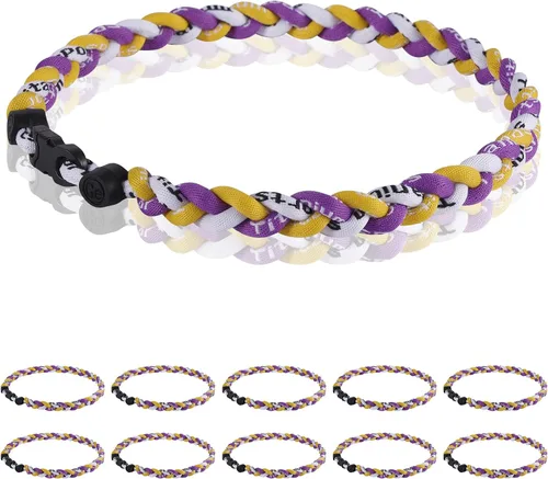 Miniatura 24 de Paquete de 12 Collares de Béisbol de 18 Pulgadas, Regalo de Equipo para Fanáticos de Béisbol, Diseño de Cuerda Tornado de Titanio Triple Trenzado
