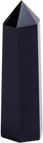 Miniatura 13 de Luckeeper Varitas de cristal curativo Obsidiana negra de 2 pulgadas 6 terapias de meditación de chakras de Reiki facetadas